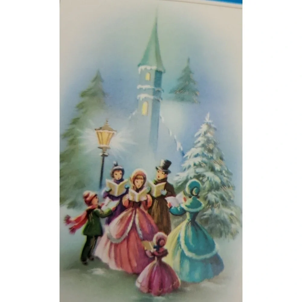 8 Old Vtg Used Christmas Card Fronts 4 Craft Victorian Carols Friend 1900 Family